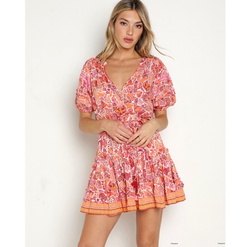 Poupette St Barth Mini Bona V Red Chagal Dress